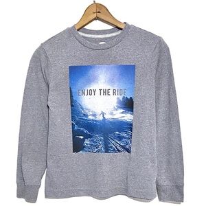 Old Navy Long Sleeve Graphic T-Shirt SnowSkiing “Enjoy The Ride” Tee Boys M (8)